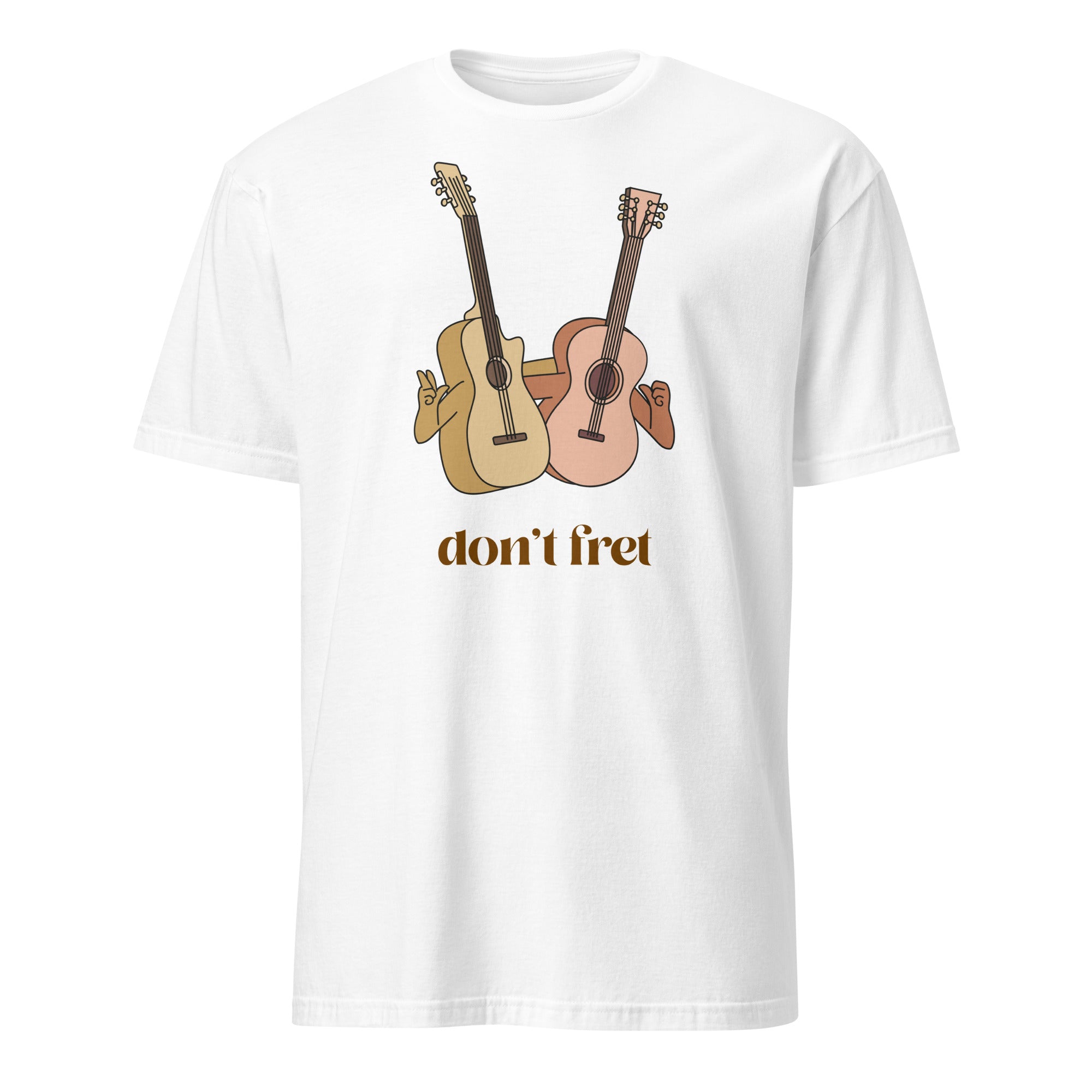 Don't Fret, Guitars - Short-Sleeve Unisex T-Shirt White Unisex T-shirt Globally Fulfilled Music Printed Worldwide