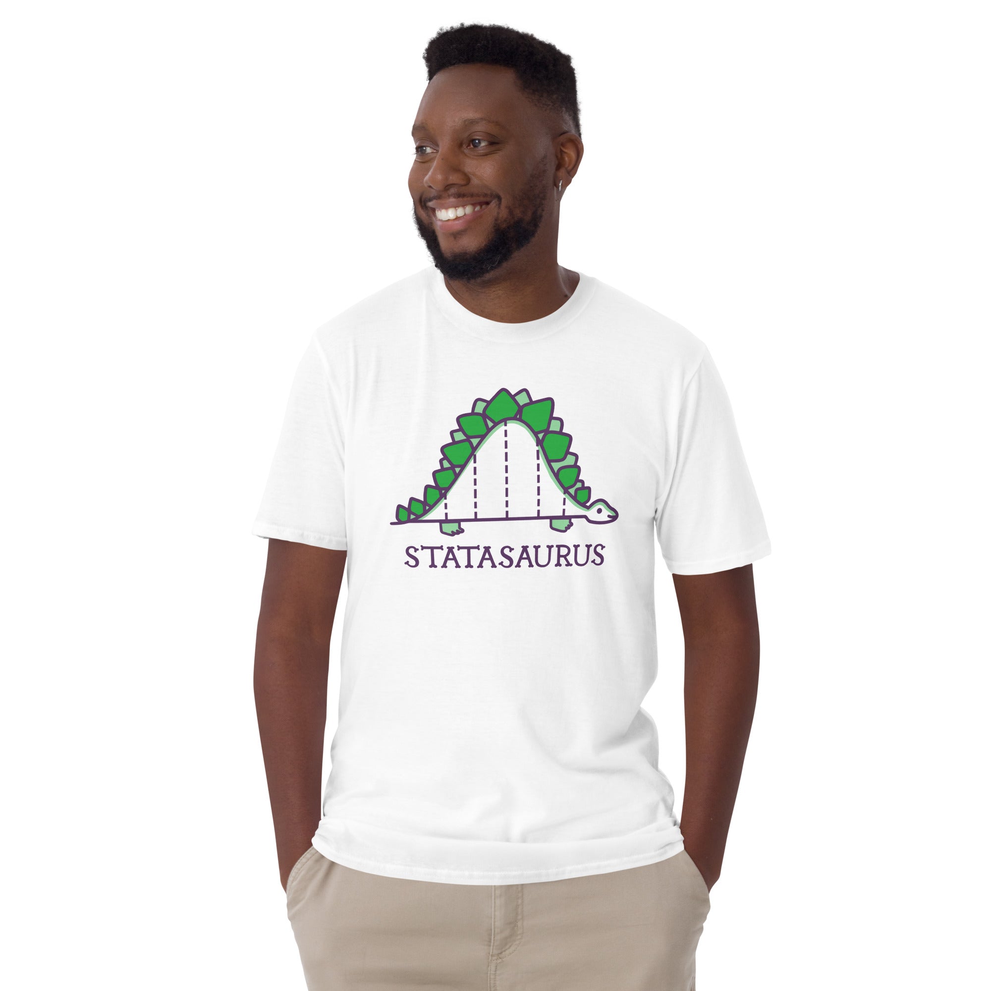 Statasaurus - Short-Sleeve Unisex T-Shirt Unisex T-shirt Animal Globally Fulfilled Maths Printed Worldwide