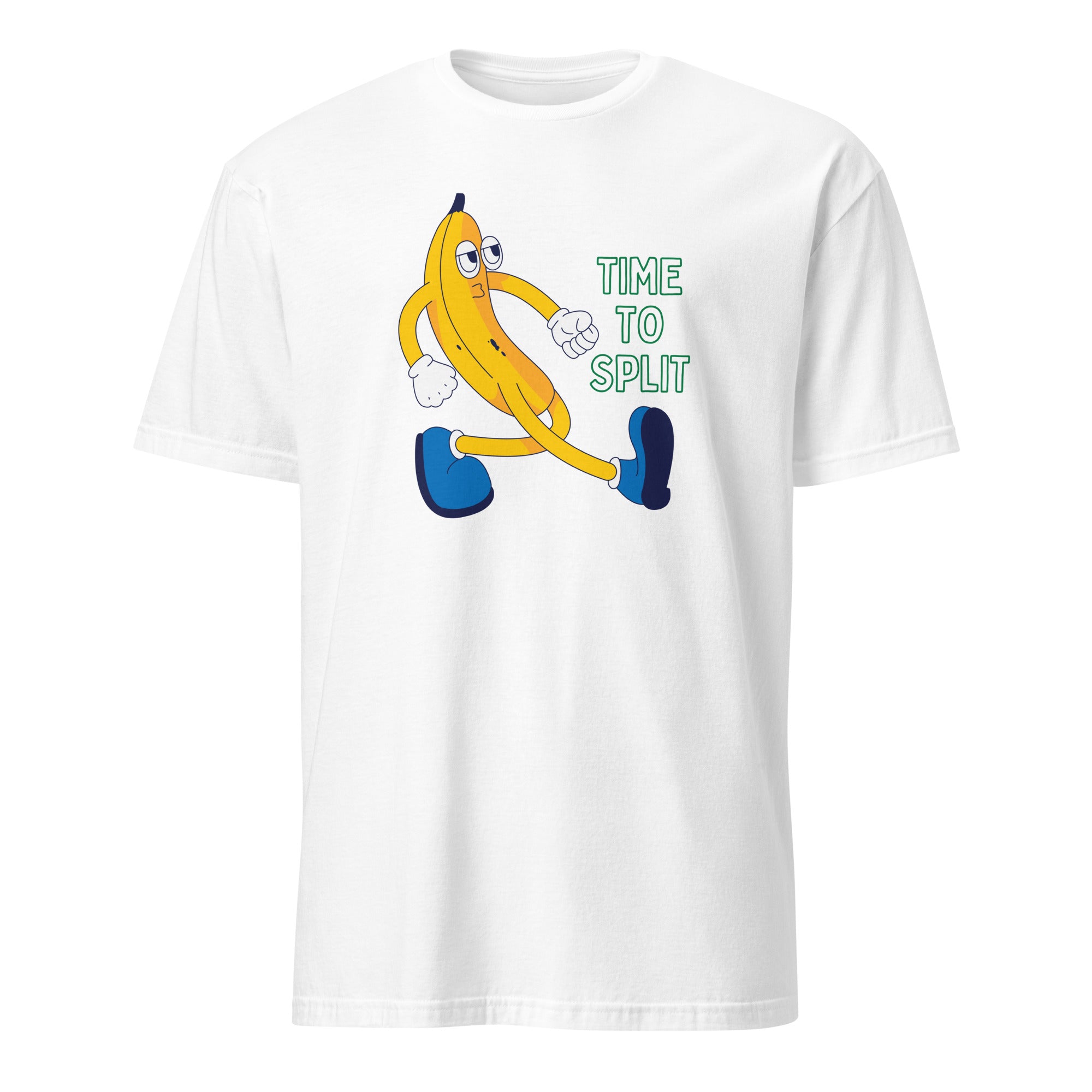 Banana, Time To Split - Short-Sleeve Unisex T-Shirt White Unisex T-shirt Food Funny Globally Fulfilled Printed Worldwide
