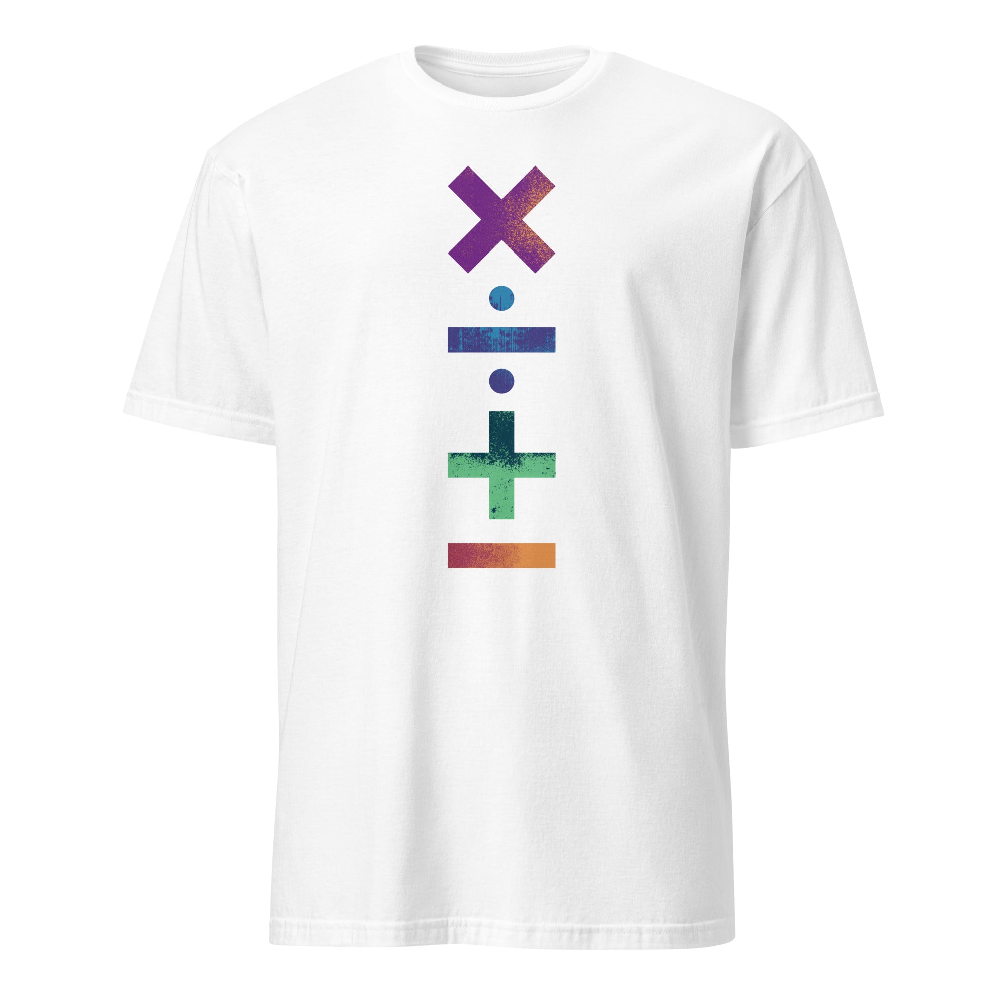 Maths Symbols - Short-Sleeve Unisex T-Shirt White Unisex T-shirt Globally Fulfilled Maths Printed Worldwide