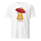 Here For The Cats, Alien Abduction, UFO - Short-Sleeve Unisex T-Shirt White Unisex T-shirt Animal Globally Fulfilled Printed Worldwide Sci Fi