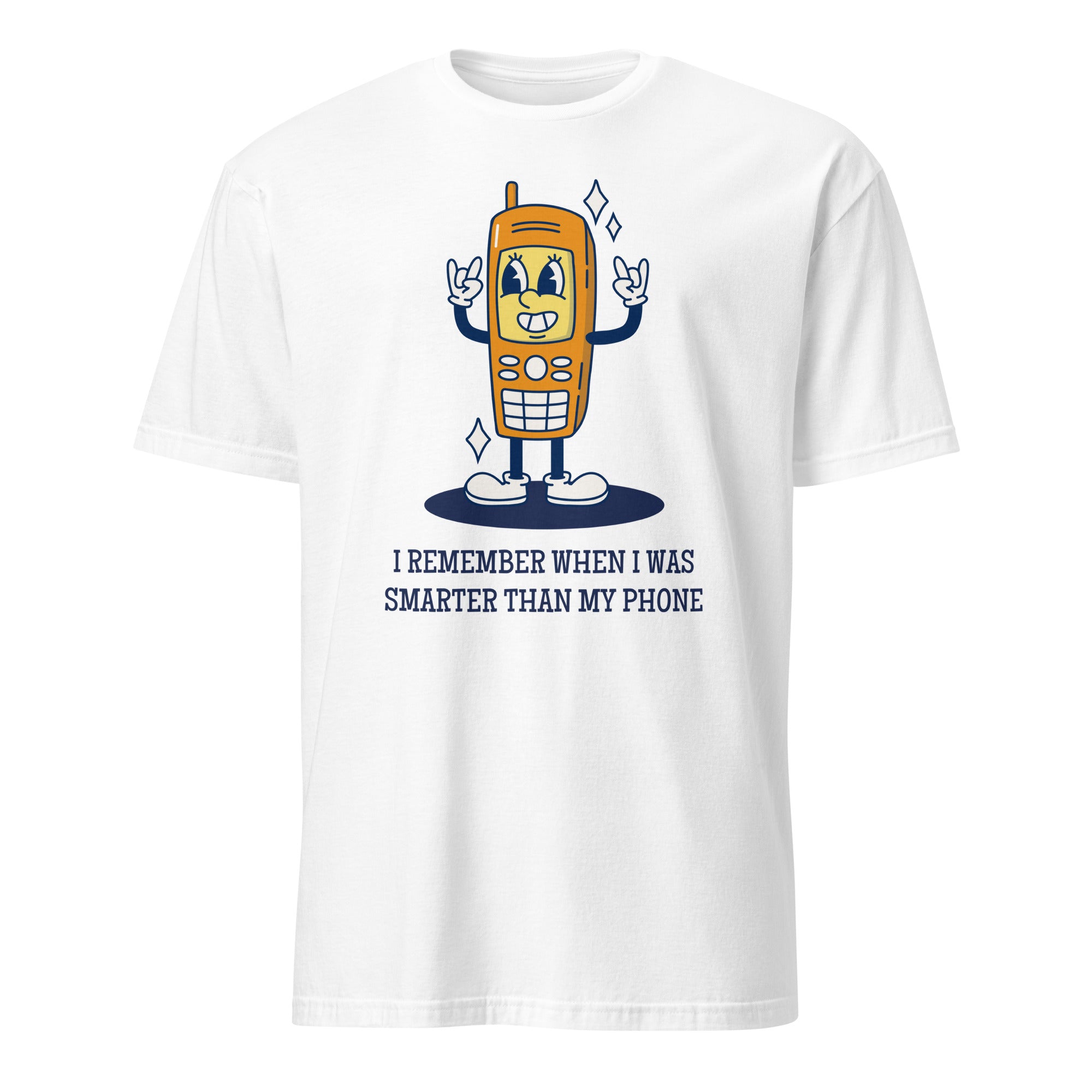 I Remember When I Was Smarter Than My Phone - Short-Sleeve Unisex T-Shirt White Unisex T-shirt Globally Fulfilled Printed Worldwide Retro Tech