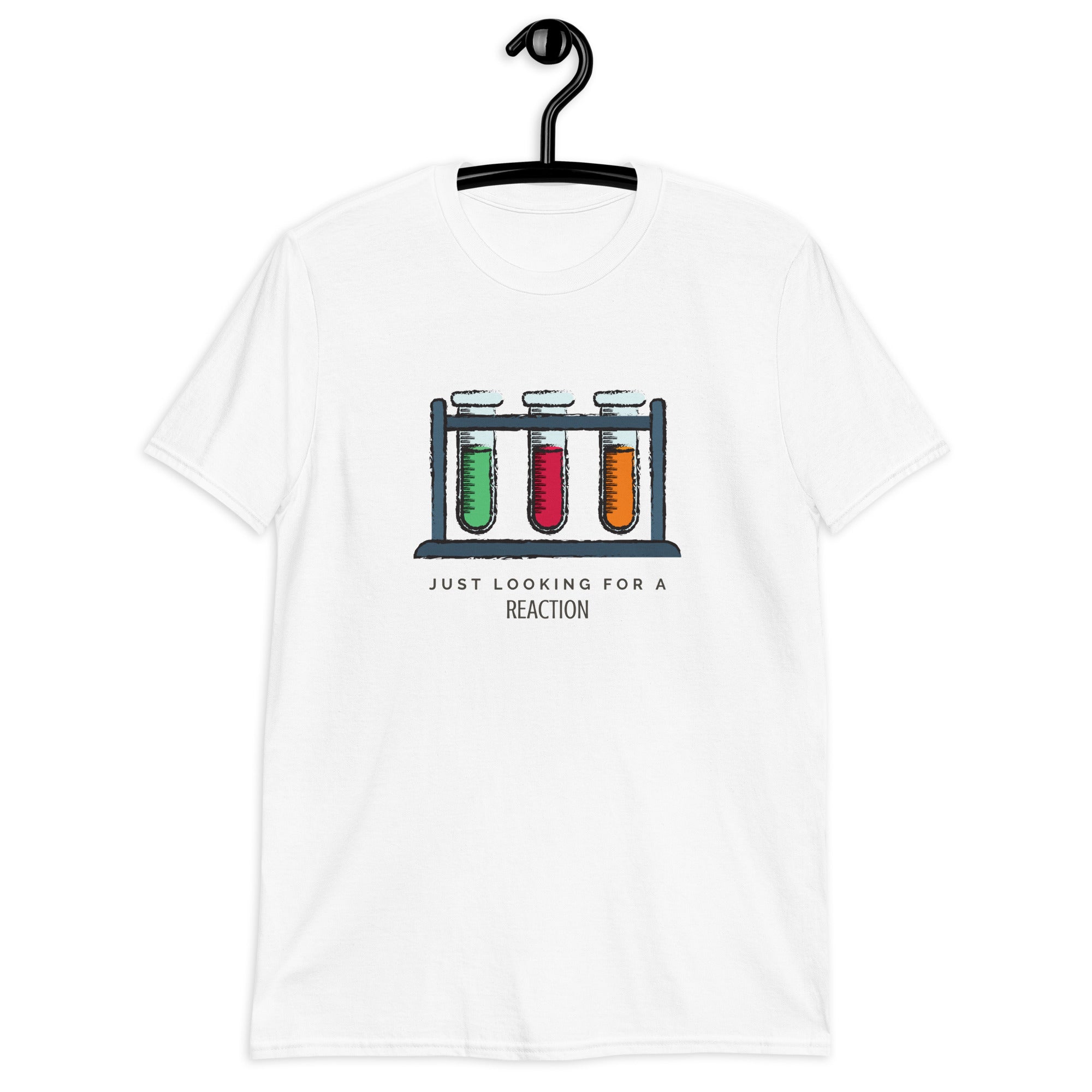 Test Tubes, Just Looking For A Reaction - Short-Sleeve Unisex T-Shirt Unisex T-shirt Globally Fulfilled Printed Worldwide Science