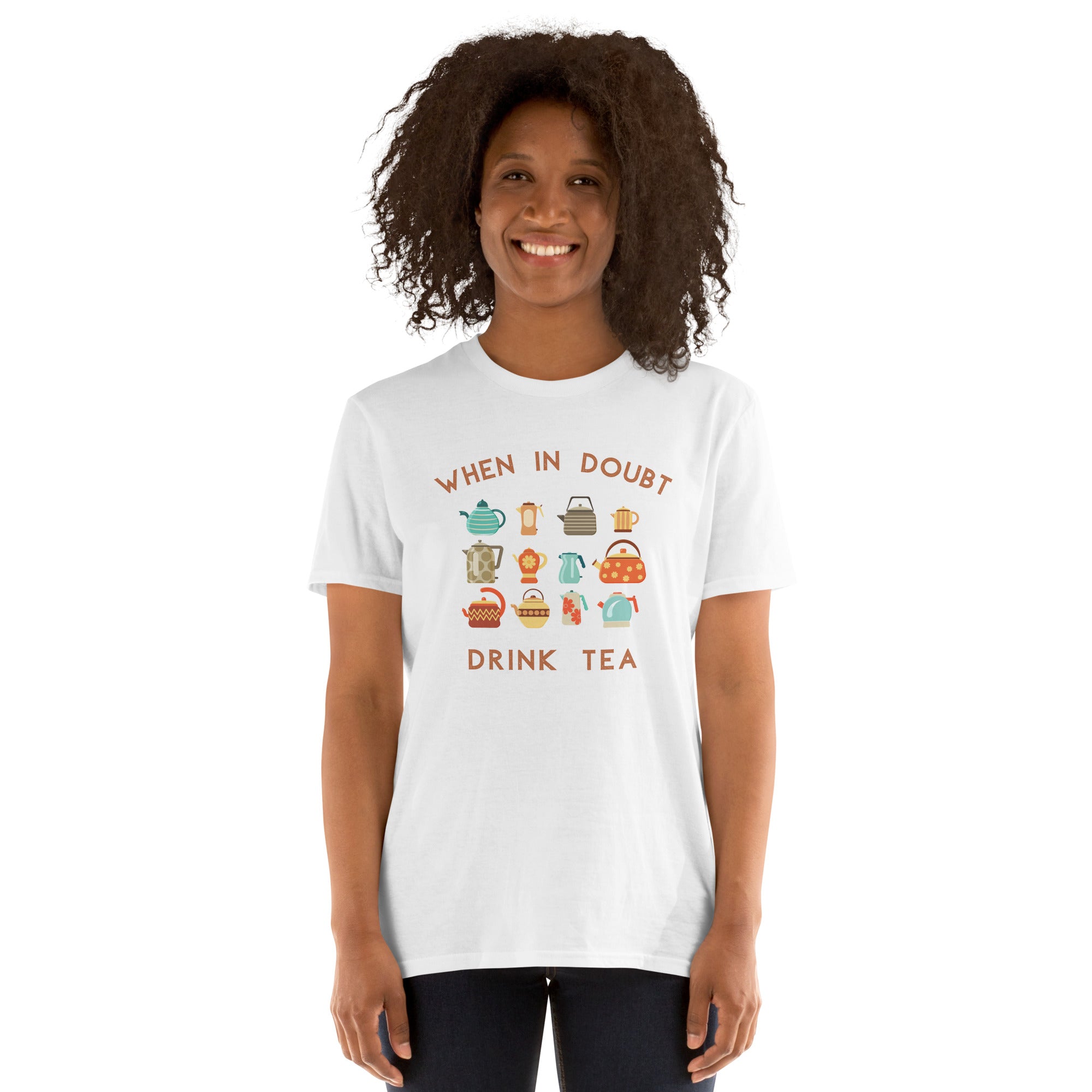 When In Doubt Drink Tea - Short-Sleeve Unisex T-Shirt Unisex T-shirt Globally Fulfilled Printed Worldwide Tea