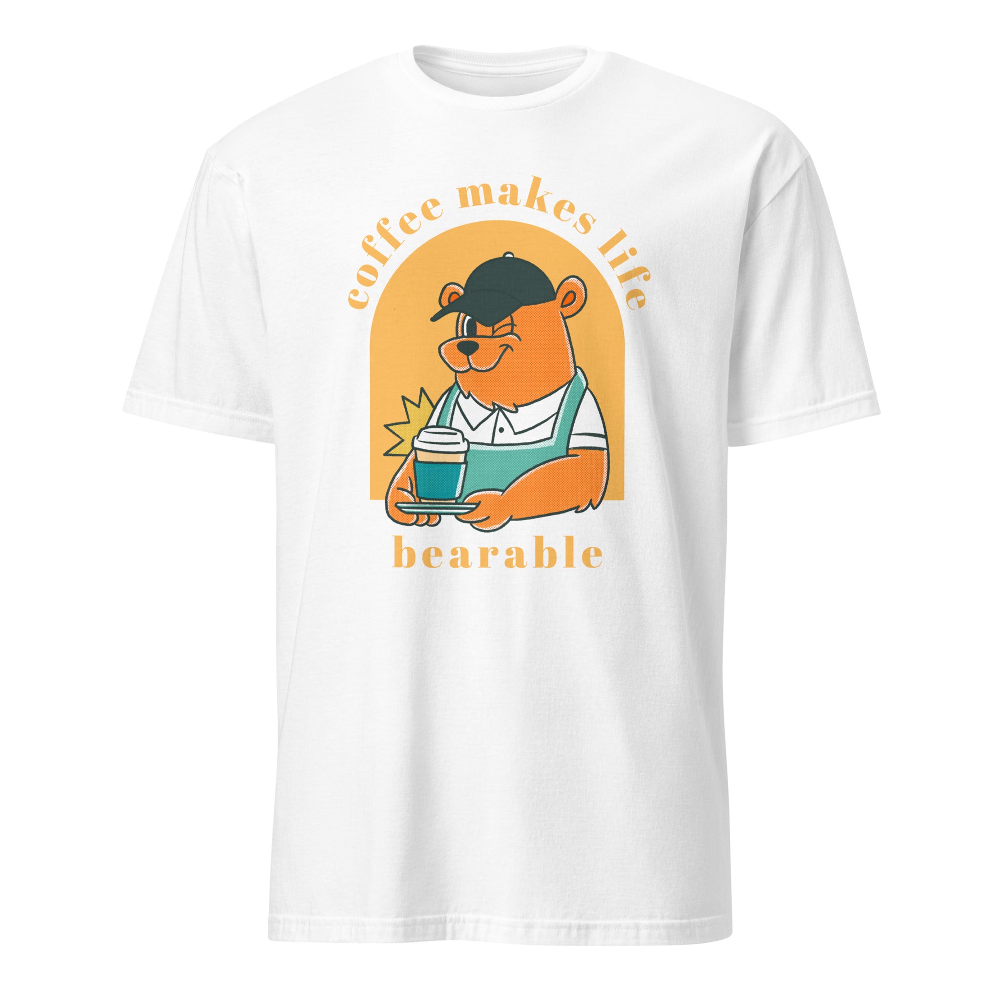 Coffee Makes Life Bearable - Short-Sleeve Unisex T-Shirt White Unisex T-shirt Animal Coffee Globally Fulfilled Printed Worldwide