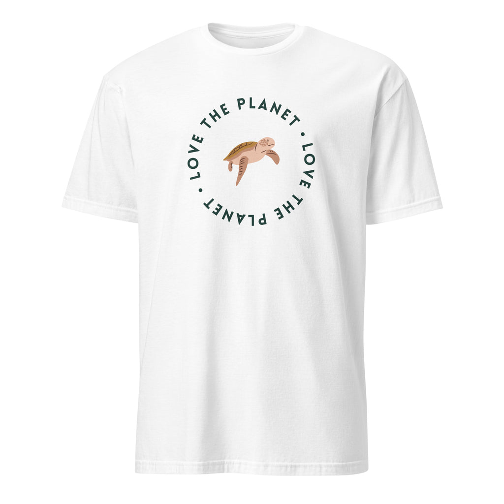 Love The Planet - Short-Sleeve Unisex T-Shirt White Unisex T-shirt Animal Globally Fulfilled Printed Worldwide