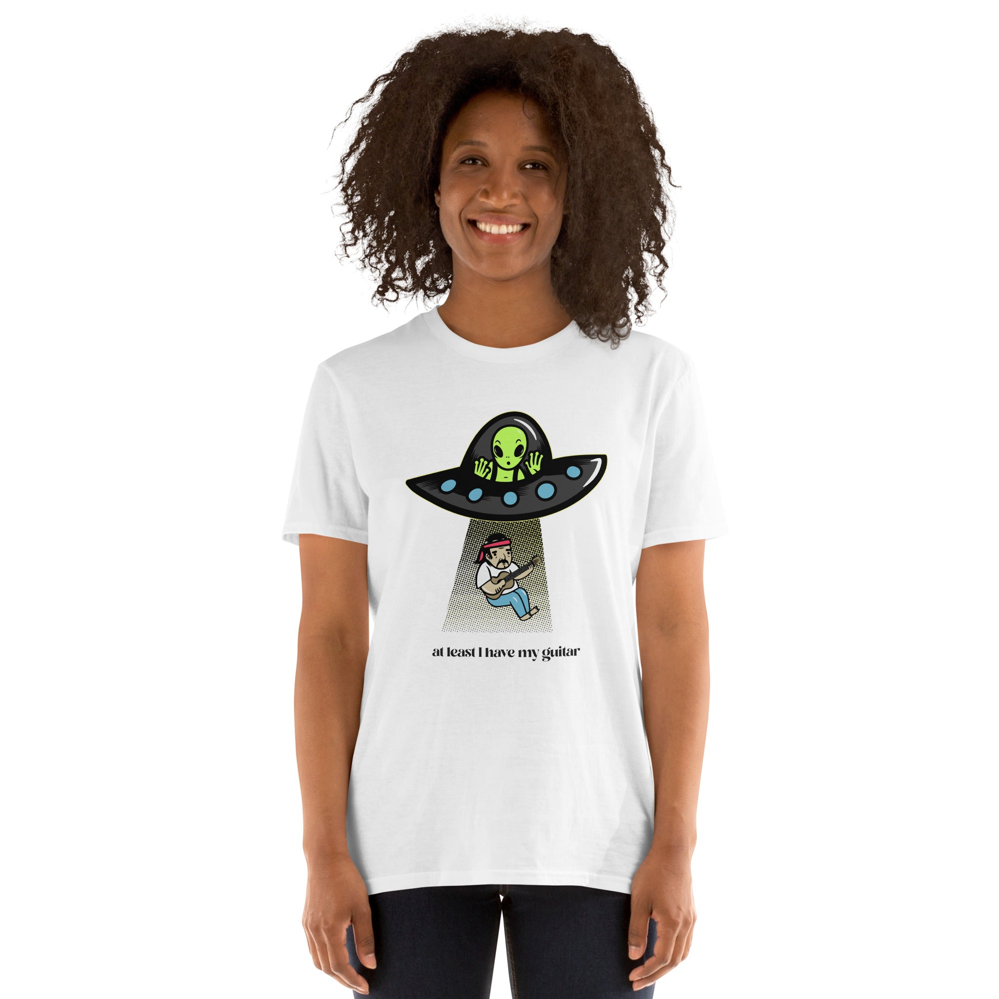 Guitarist Alien Abduction - Short-Sleeve Unisex T-Shirt Unisex T-shirt Globally Fulfilled Music Printed Worldwide Sci Fi