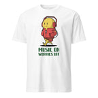 Music On, Worries Off, Headphones - Short-Sleeve Unisex T-Shirt White Unisex T-shirt Globally Fulfilled Music Printed Worldwide