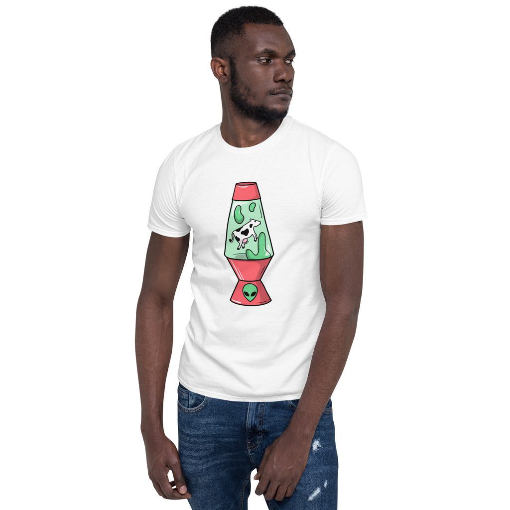 Alien Cow Lava Lamp - Short-Sleeve Unisex T-Shirt Unisex T-shirt Animal Globally Fulfilled Printed Worldwide Retro Sci Fi