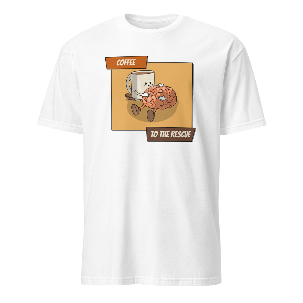 Coffee To The Rescue - Short-Sleeve Unisex T-Shirt White Unisex T-shirt Coffee Globally Fulfilled Printed Worldwide
