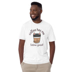 Coffee Has Me Feline Good - Short-Sleeve Unisex T-Shirt Unisex T-shirt Animal Coffee Globally Fulfilled Printed Worldwide