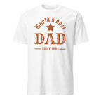 Personalised - World's Best Dad, Change Year - Short-Sleeve Unisex T-Shirt White Personalised T-shirt Customise Dad Globally Fulfilled Personalise