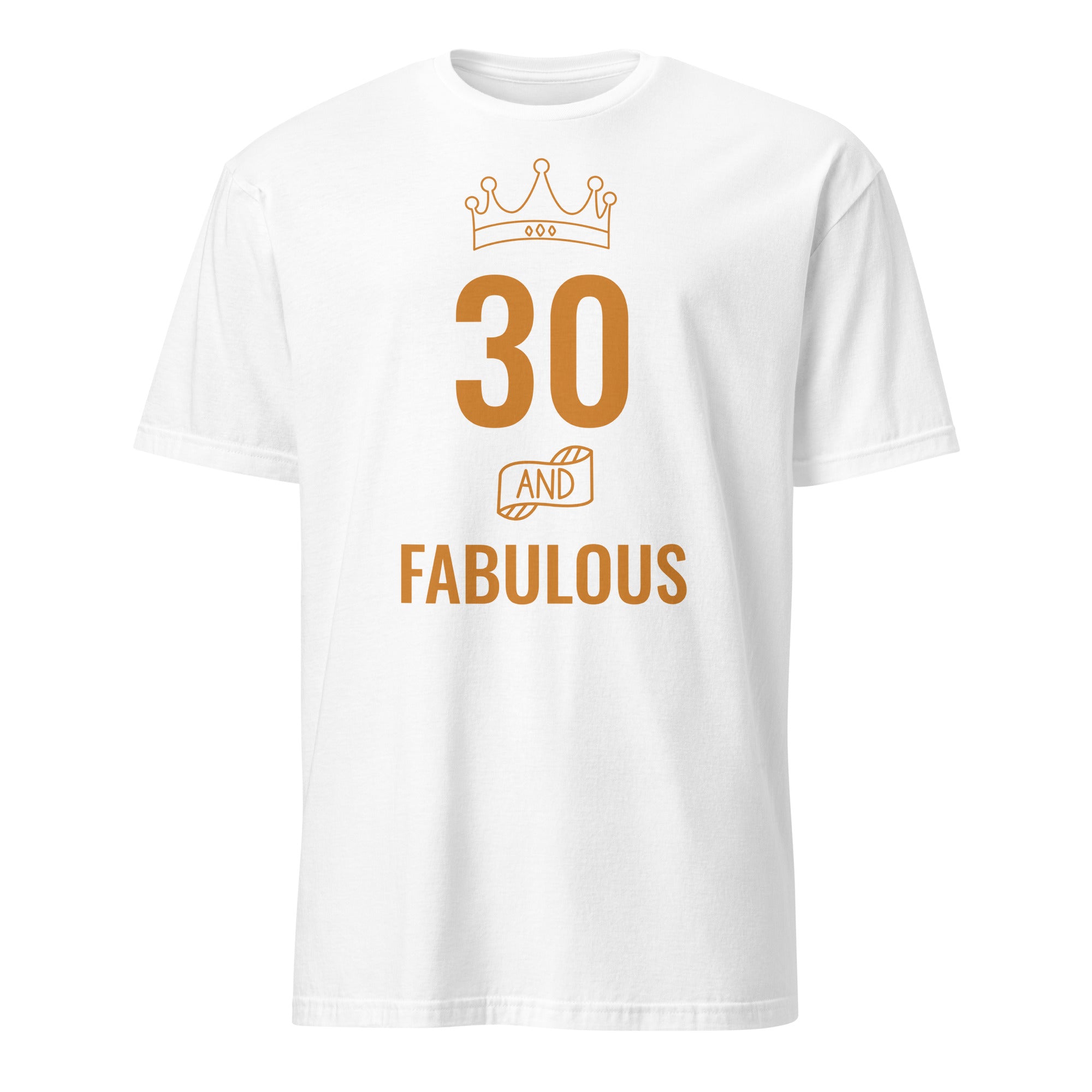 Personalised - Birthday And Fabulous, Change Age - Short-Sleeve Unisex T-Shirt White Personalised T-shirt Customise Globally Fulfilled Personalise