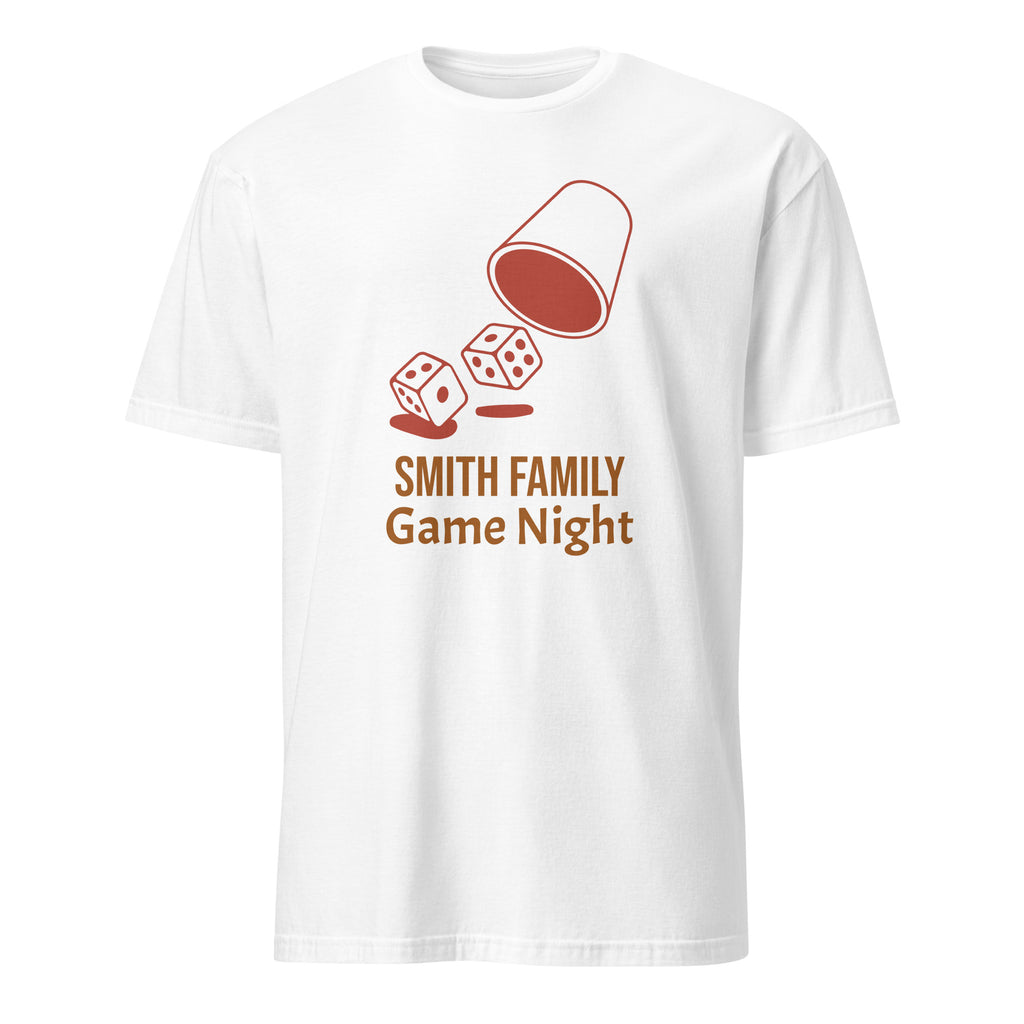 Personalised - Family Game Night 2, Change Name - Short-Sleeve Unisex T-Shirt White Personalised T-shirt Customise Games Globally Fulfilled Personalise