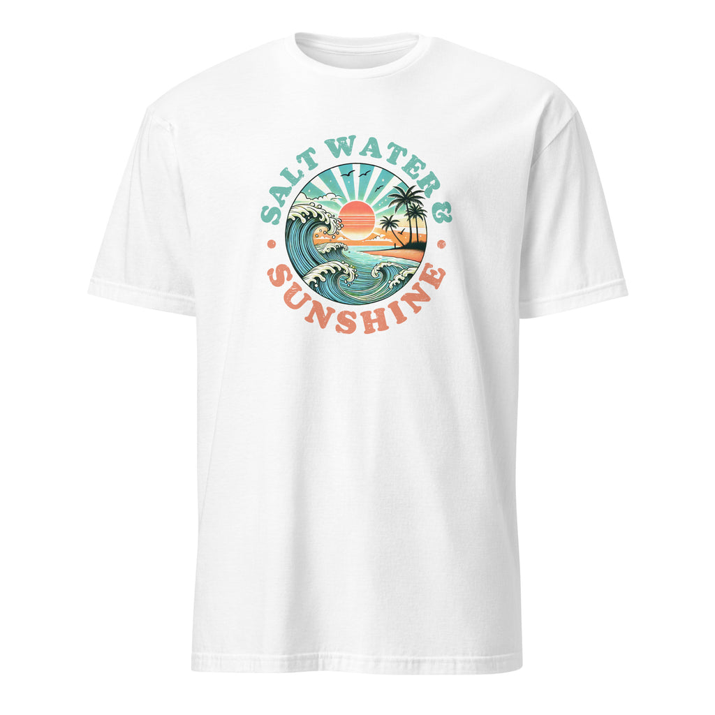 Salt Water And Sunshine - Short-Sleeve Unisex T-Shirt White Unisex T-shirt Globally Fulfilled Surf
