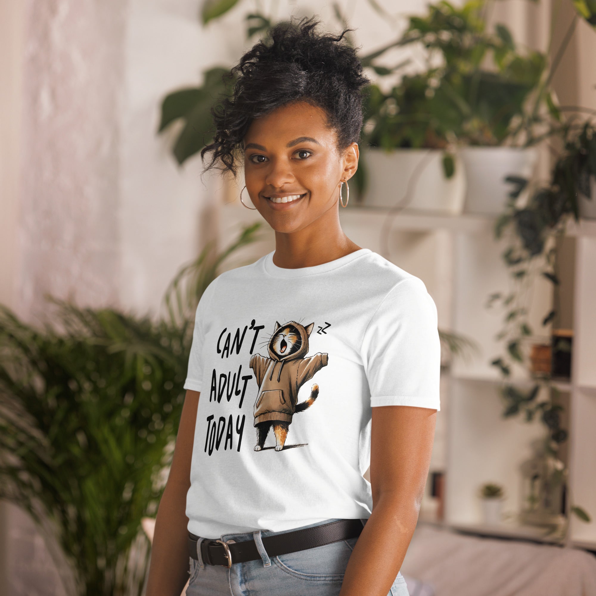 Can't Adult Today, Cat - Short-Sleeve Unisex T-Shirt Unisex T-shirt animal Globally Fulfilled