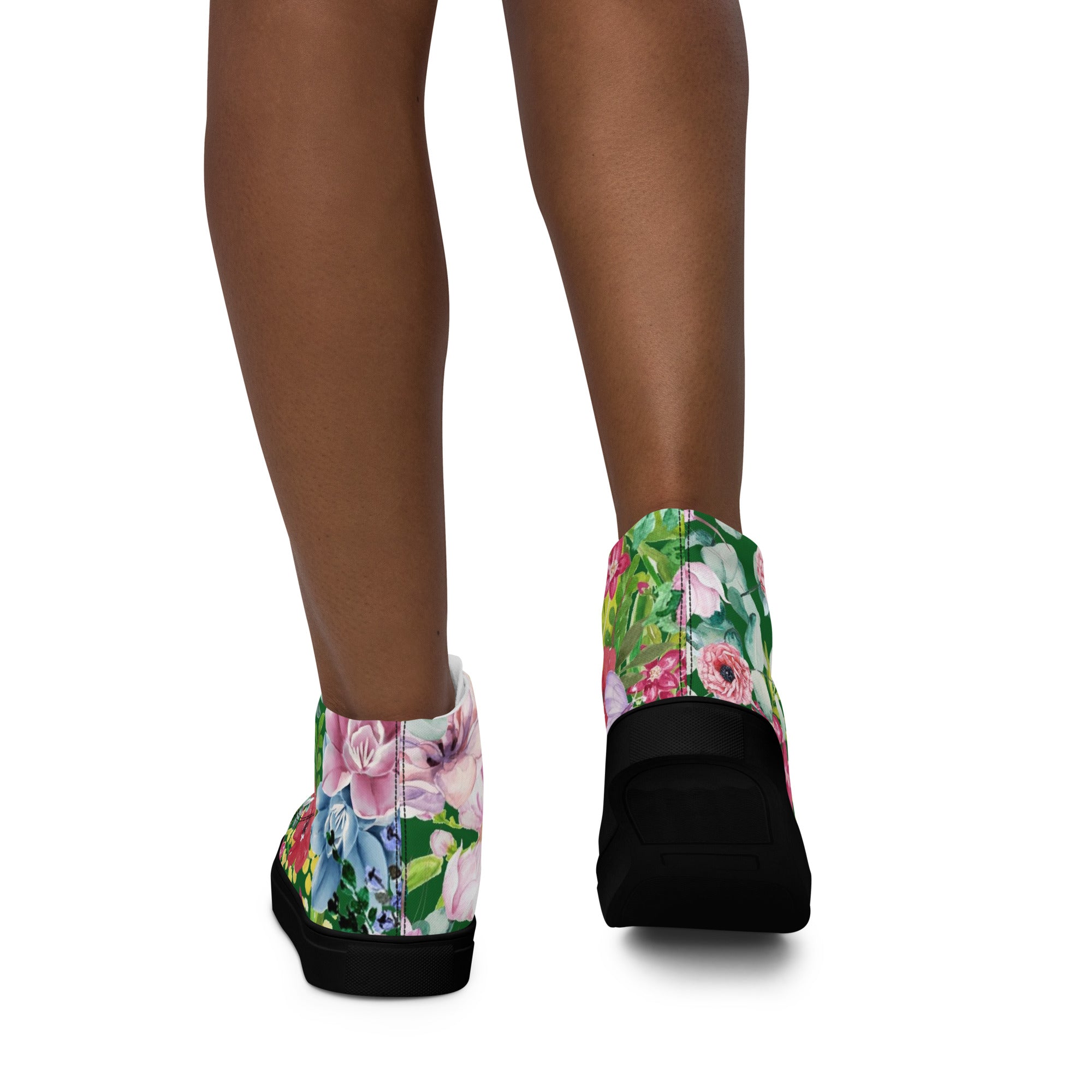 Bright Floral - Women’s high top canvas shoes Womens High Top Shoes Plants