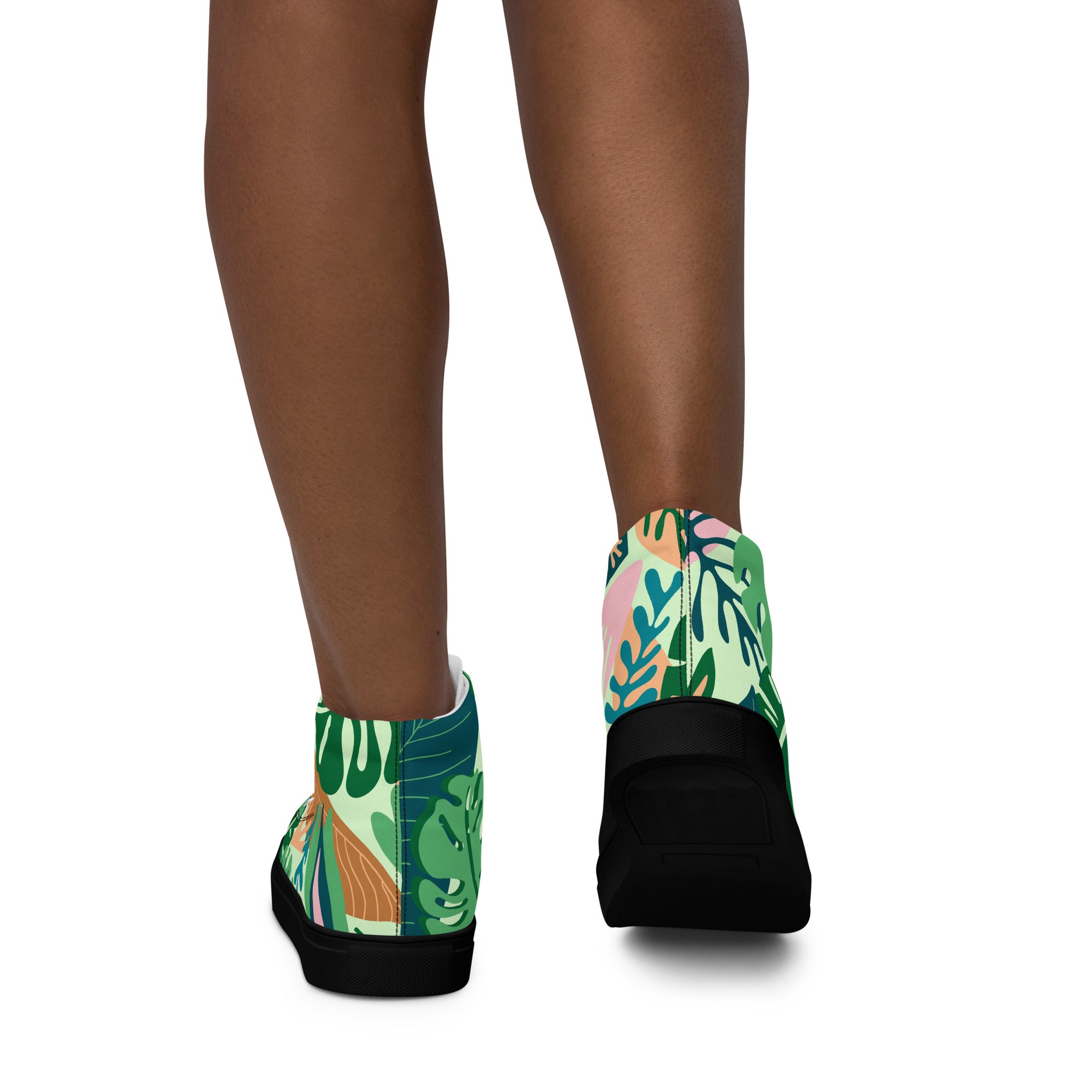 Tropical - Women’s high top canvas shoes Womens High Top Shoes Plants