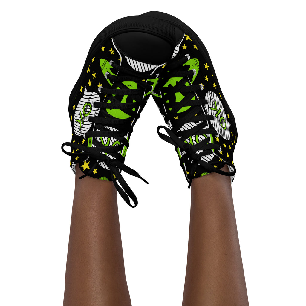 Alien OK - Women’s high top canvas shoes Womens High Top Shoes Printed Offshore Sci Fi