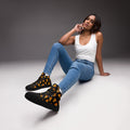 Pizzas Women’s high top canvas shoes Black Womens High Top Shoes food Printed Offshore