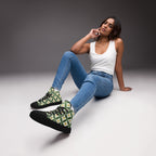 Green Retro Circles - Women’s high top canvas shoes Womens High Top Shoes Retro