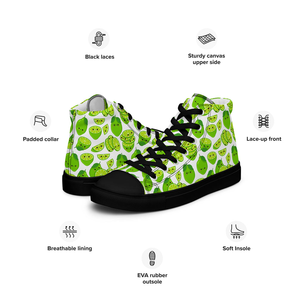 Cute Limes - Women’s high top canvas shoes Womens High Top Shoes food Printed Offshore
