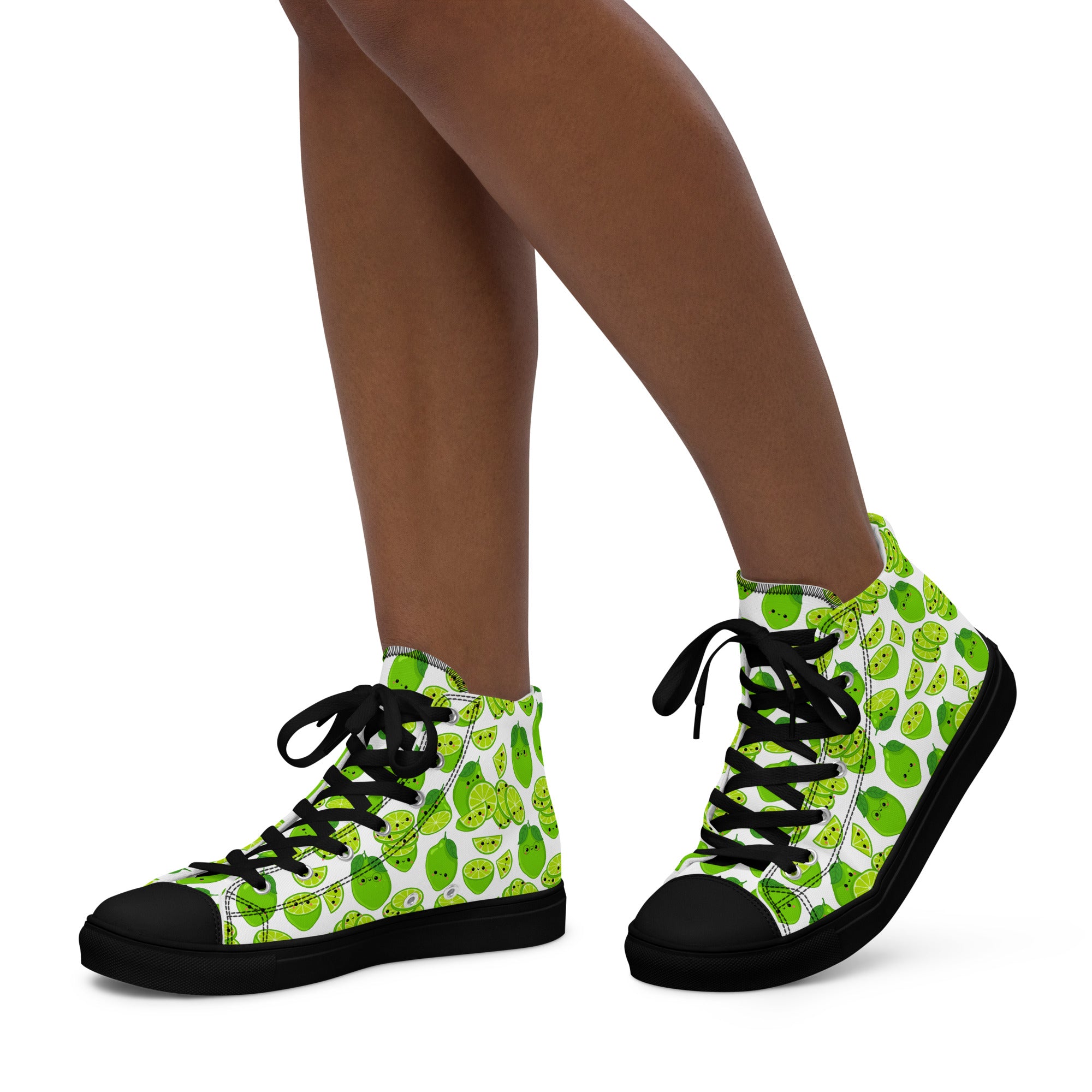 Cute Limes - Women’s high top canvas shoes Womens High Top Shoes food Printed Offshore