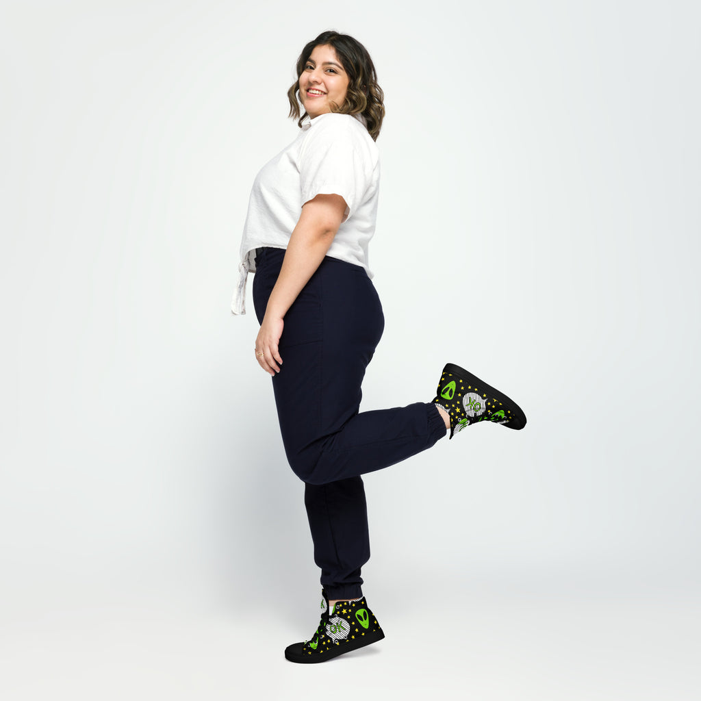 Alien OK - Women’s high top canvas shoes Womens High Top Shoes Printed Offshore Sci Fi