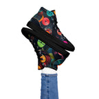 Retro Vinyl Records - Women’s high top canvas shoes Black Womens High Top Shoes Music Printed Offshore Retro