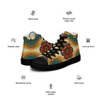 Vintage Floral Women’s high top canvas shoes Womens High Top Shoes Printed Offshore Retro