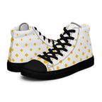 Yellow Diamonds - Women’s high top canvas shoes Black Womens High Top Shoes