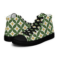 Green Retro Circles Women’s high top canvas shoes Black Womens High Top Shoes Printed Offshore Retro