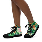 Tropical - Women’s high top canvas shoes Womens High Top Shoes Plants