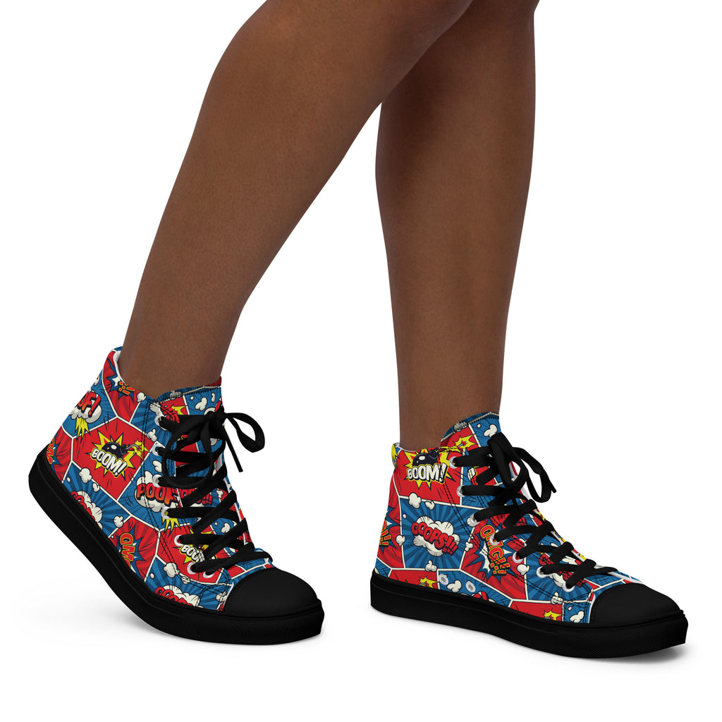 Comic Book - Women’s high top canvas shoes Womens High Top Shoes Printed Offshore