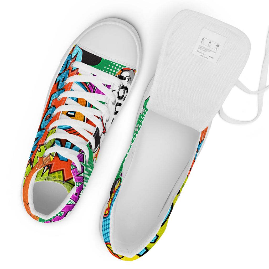 Comic Book 2 - Women’s high top canvas shoes Womens High Top Shoes Printed Offshore