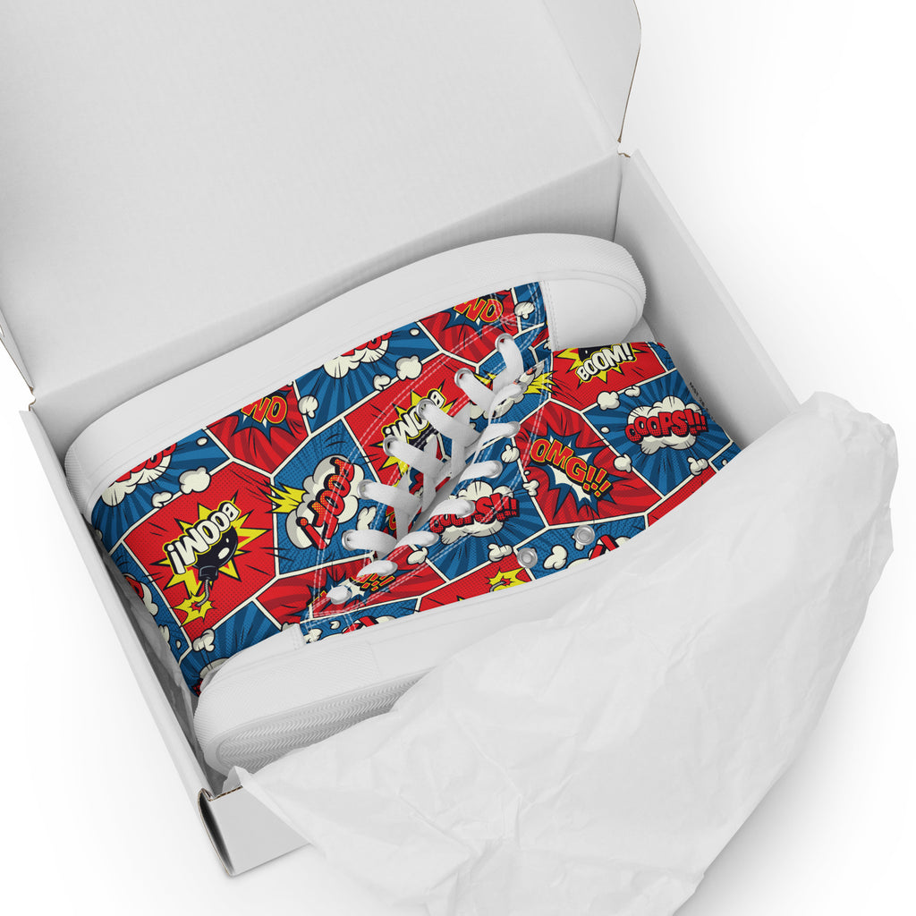 Comic Book - Women’s high top canvas shoes Womens High Top Shoes Printed Offshore
