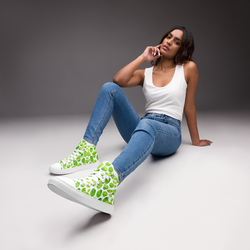Cute Limes - Women’s high top canvas shoes Womens High Top Shoes food Printed Offshore