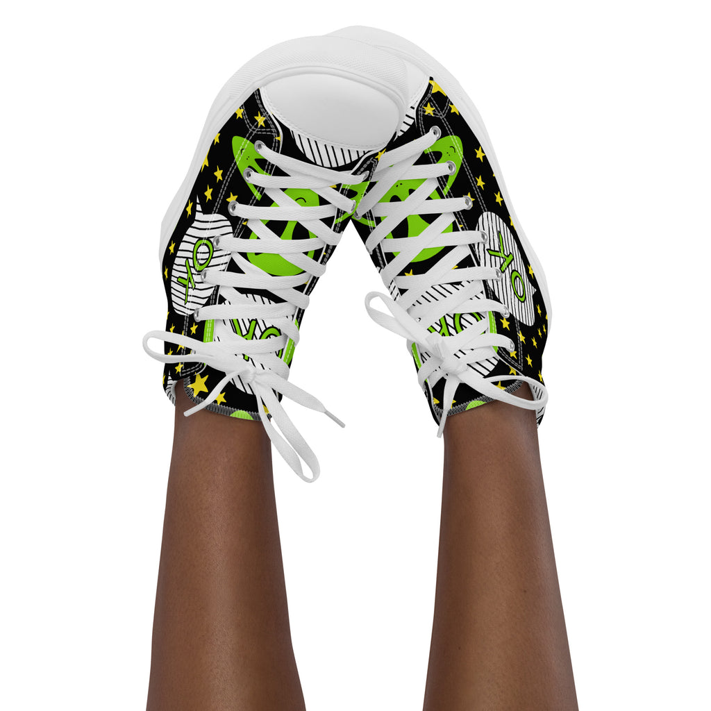 Alien OK - Women’s high top canvas shoes Womens High Top Shoes Printed Offshore Sci Fi