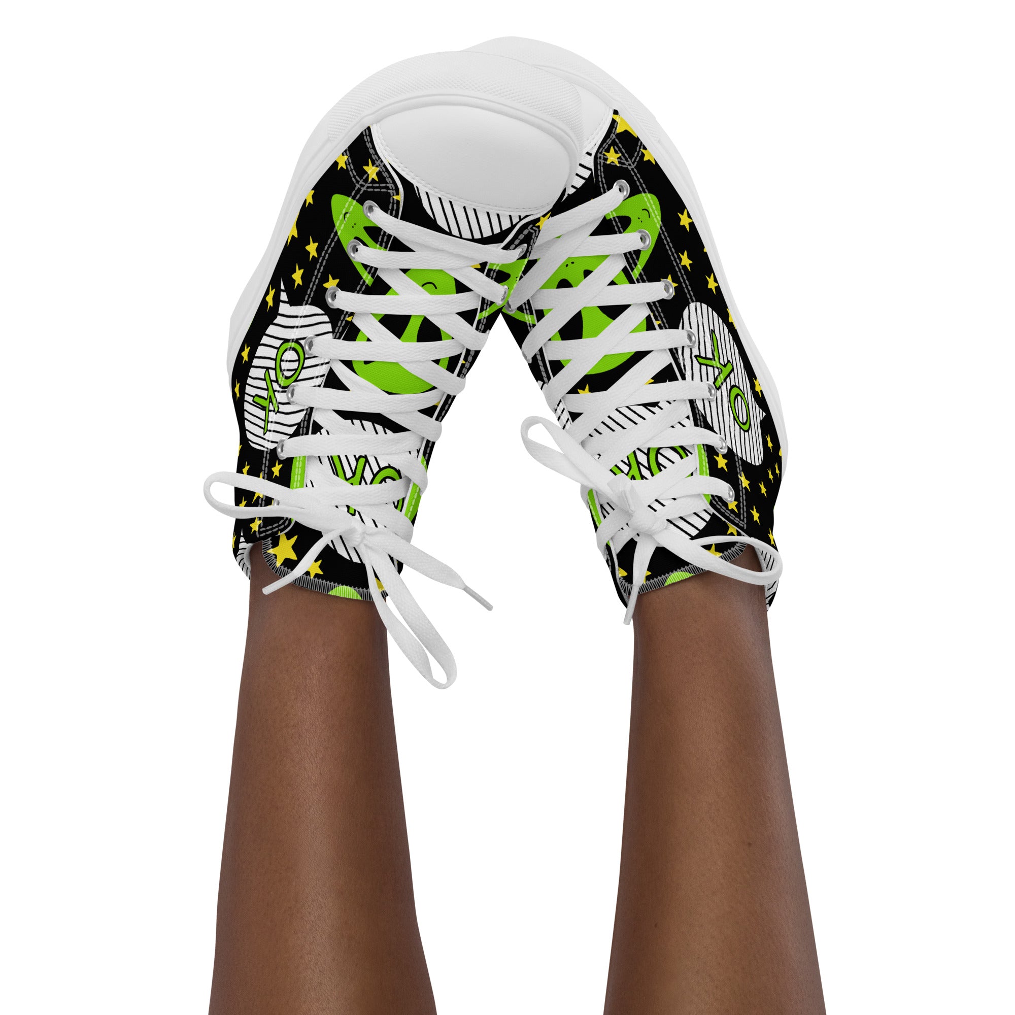 Alien OK - Women’s high top canvas shoes Womens High Top Shoes Printed Offshore Sci Fi