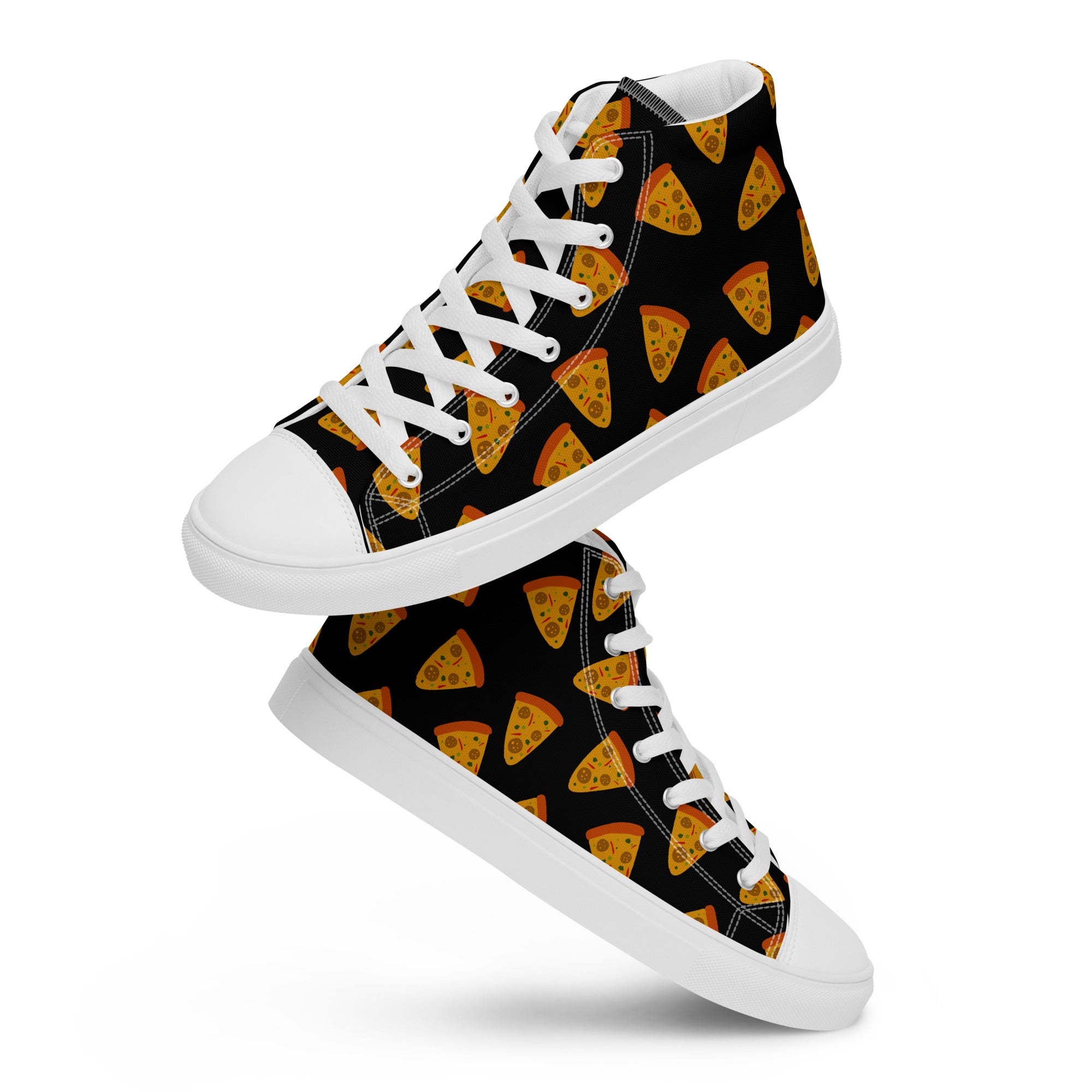 Pizzas - Women’s high top canvas shoes Womens High Top Shoes food Printed Offshore