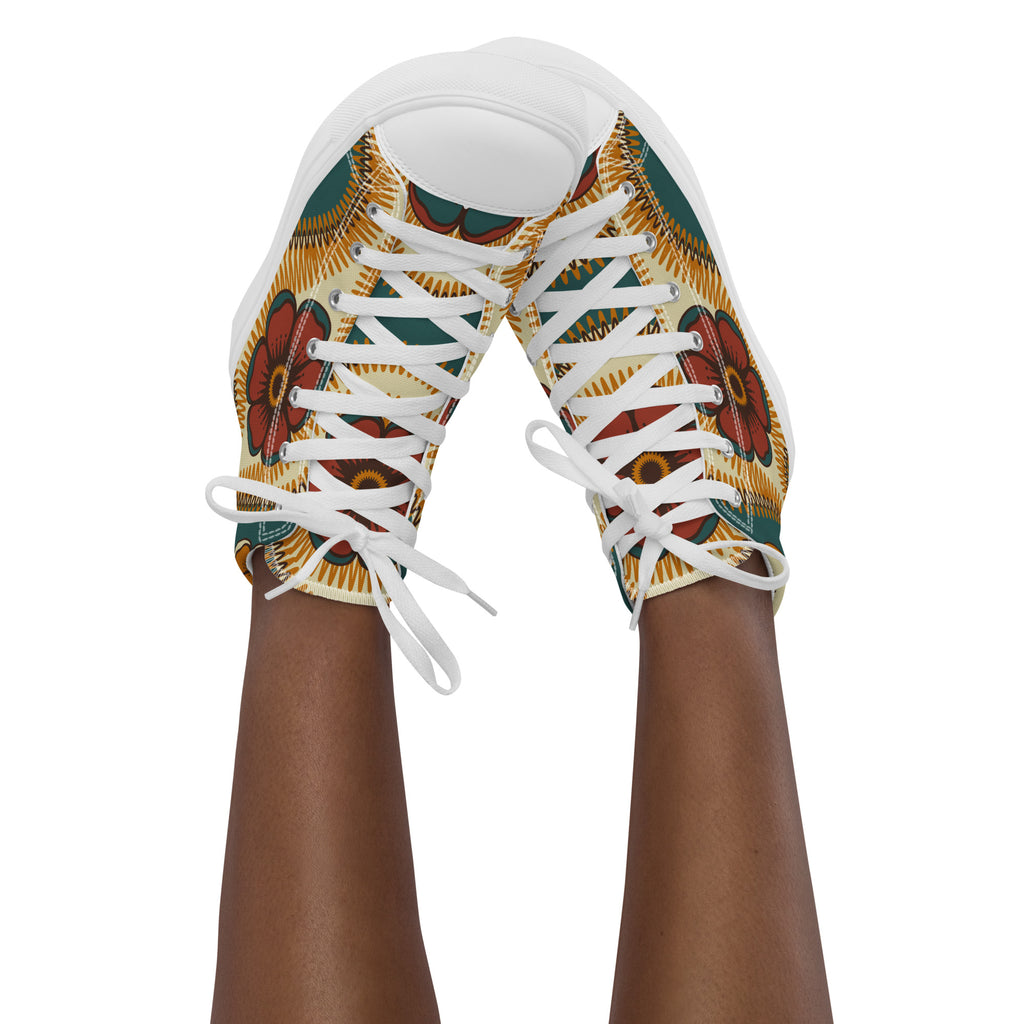 Vintage Floral Women’s high top canvas shoes Womens High Top Shoes Printed Offshore Retro