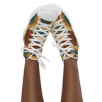Vintage Floral Women’s high top canvas shoes Womens High Top Shoes Printed Offshore Retro