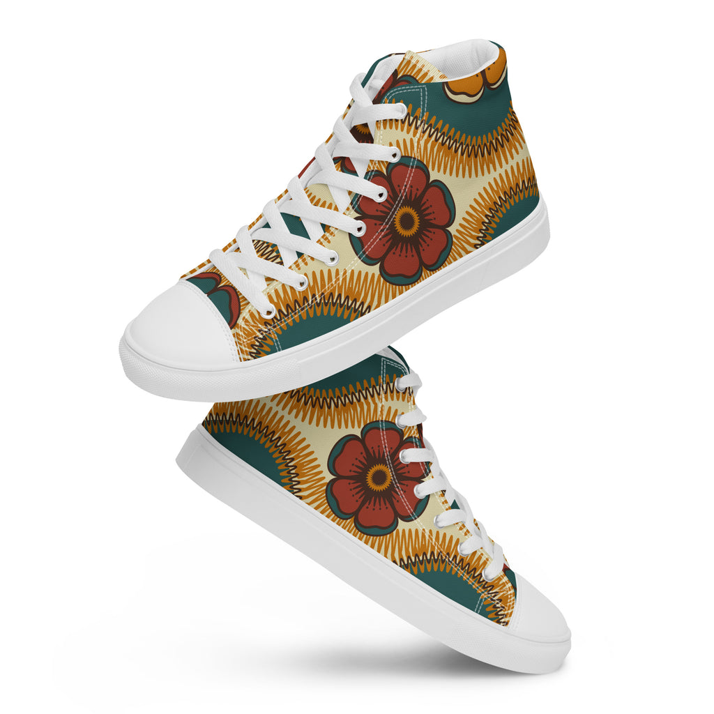 Vintage Floral Women’s high top canvas shoes Womens High Top Shoes Printed Offshore Retro