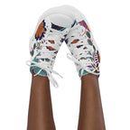 Vibrant Floral - Women’s high top canvas shoes Womens High Top Shoes Plants