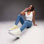 Yellow Diamonds - Women’s high top canvas shoes Womens High Top Shoes