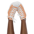 Orange Waves - Women’s high top canvas shoes Womens High Top Shoes