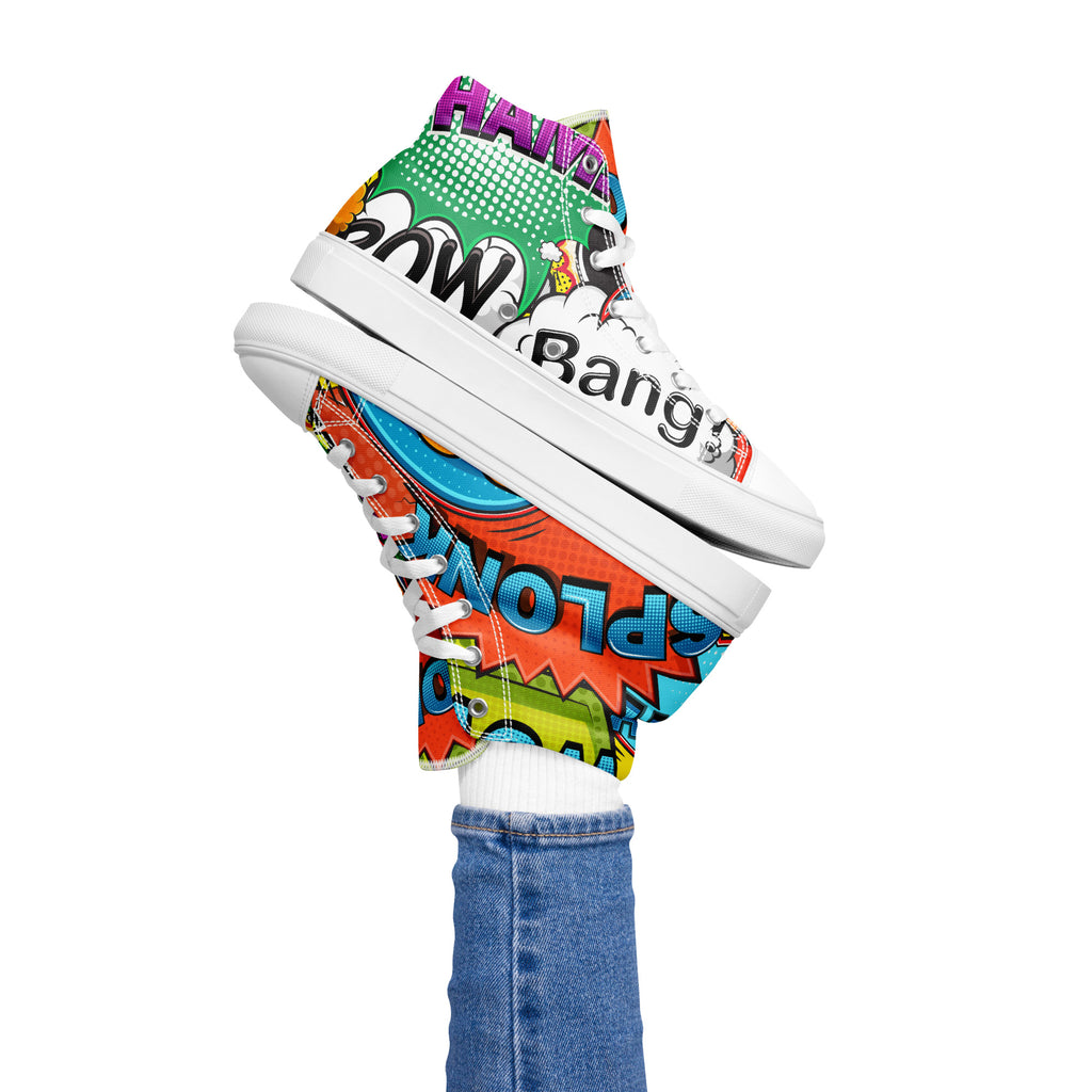 Comic Book 2 - Women’s high top canvas shoes Womens High Top Shoes Printed Offshore