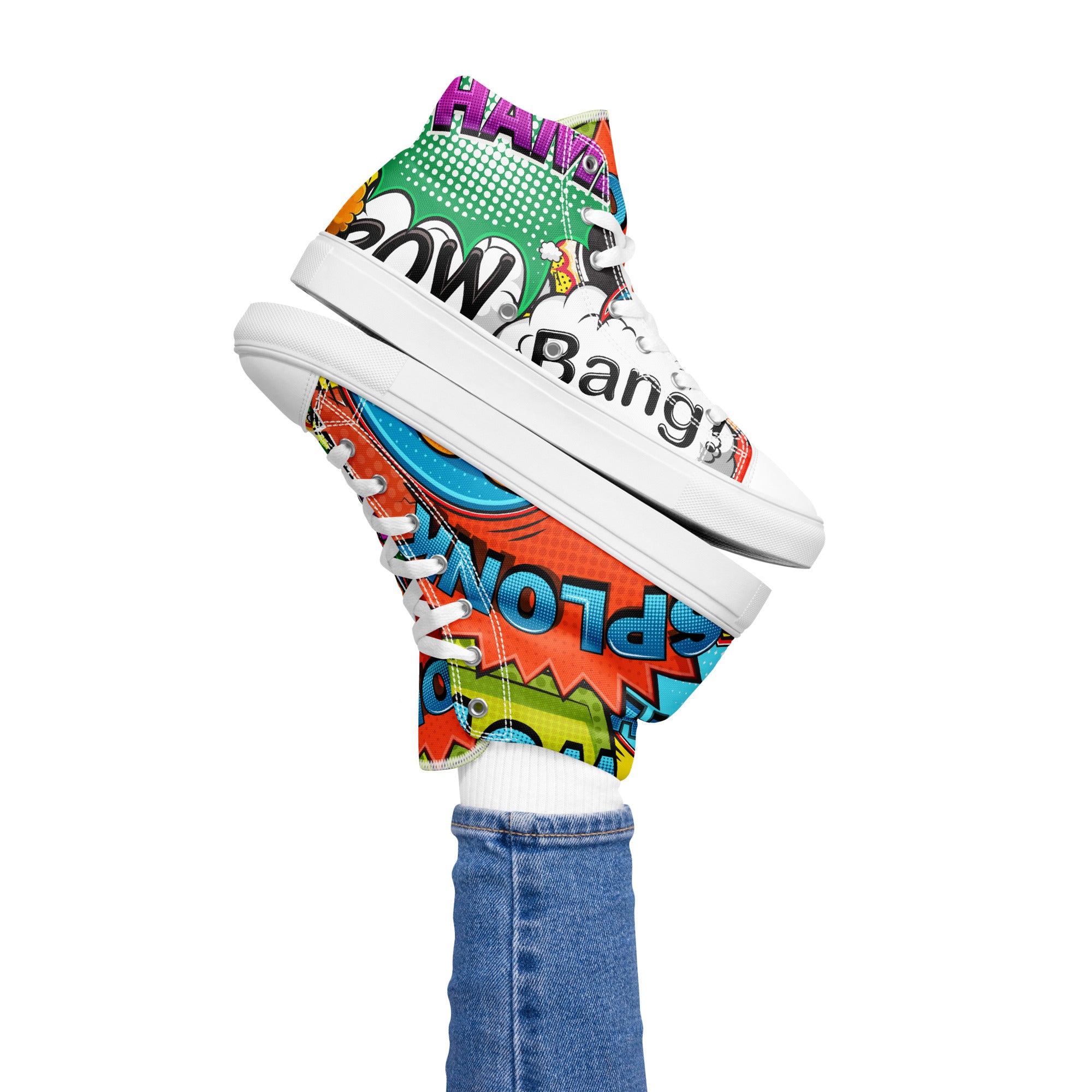 Comic Book 2 - Women’s high top canvas shoes Womens High Top Shoes Printed Offshore