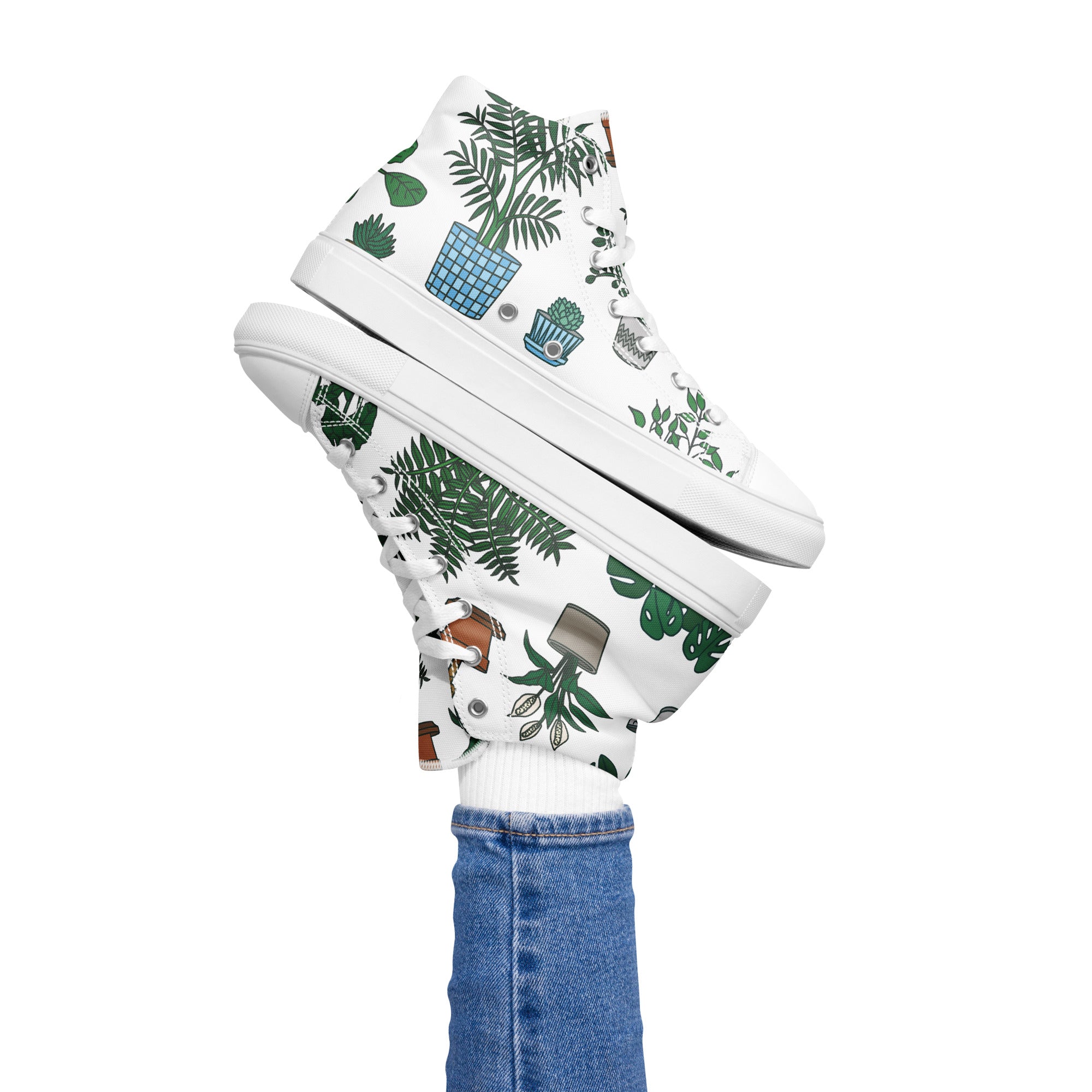 Plant Lover - Women’s high top canvas shoes 12 Womens High Top Shoes Printed Offshore