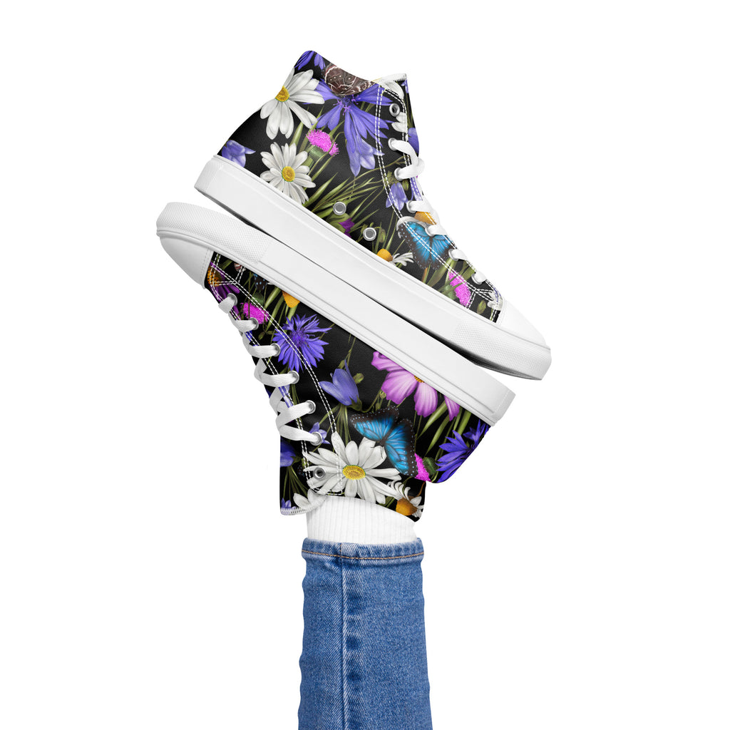 Butterfly Flowers - Women’s high top canvas shoes Womens High Top Shoes Printed Offshore